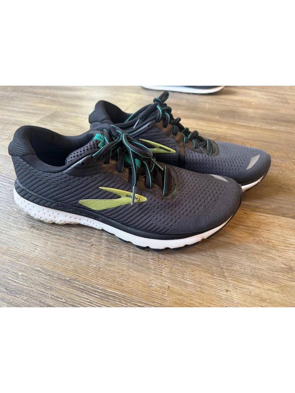 Brooks Men's Adrenaline GTS 20 Black/Lime/Blue Grass, Running Shoes sz 8 EUC